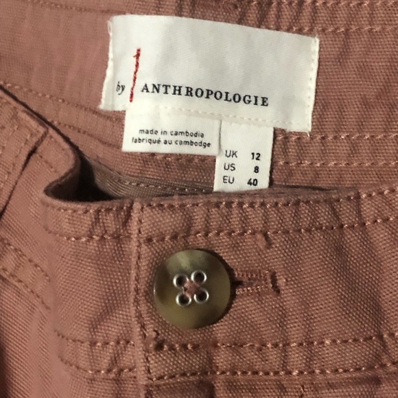 Anthropologie Utility Wide Leg Pants Women's 8 Cargo Cropped in Plum NWT - Picture 2 of 8